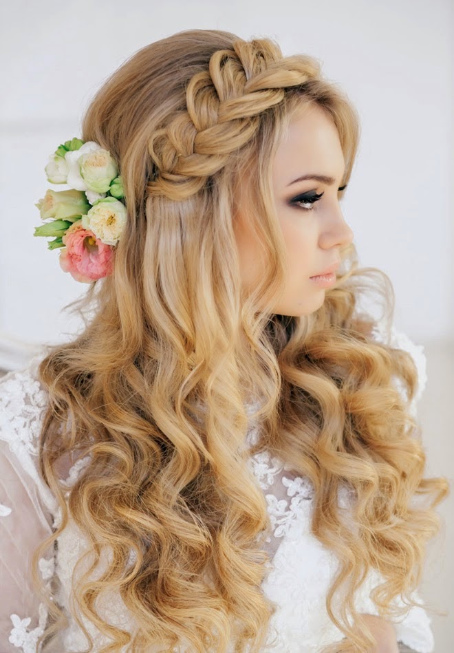 Half up half down wedding hairstyle