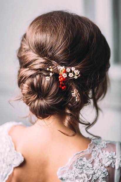 Elaborate bridal hairstyle