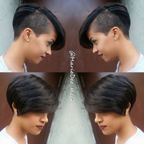 Asymmetrical short hairstyle