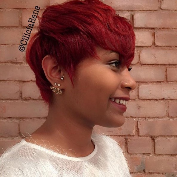 Wavy pixie haircut