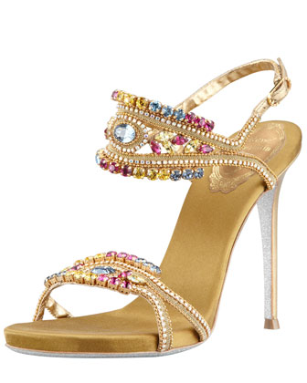 Rene Caovilla crystal embellished ankle strap sandal