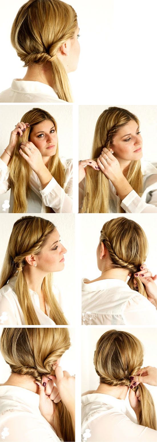 Double twisted ponytail