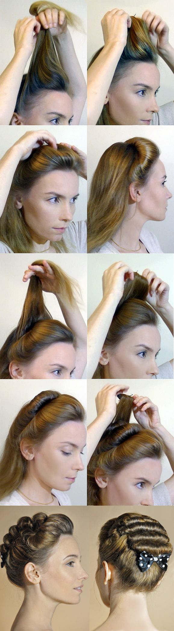 Beautiful pompadour hairstyle