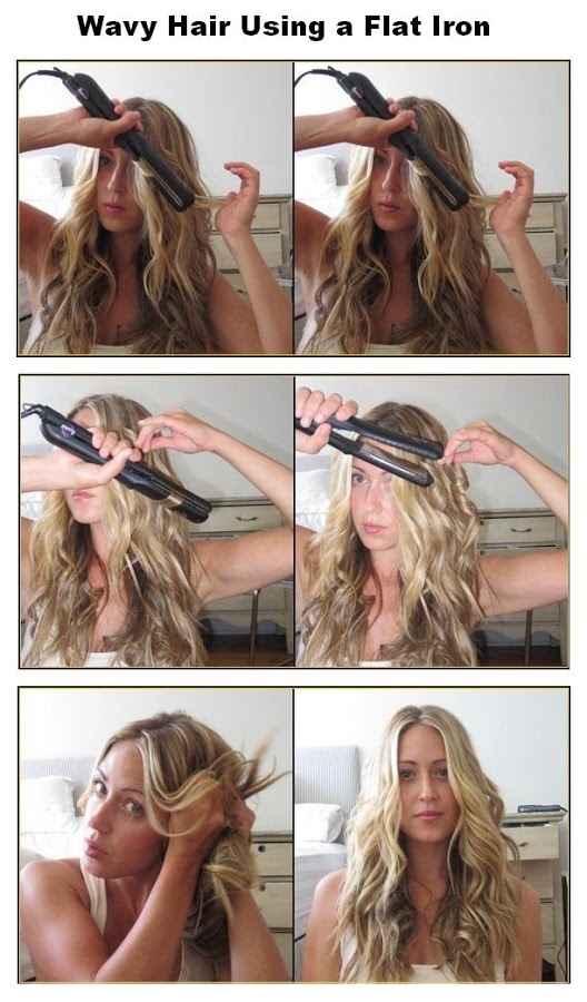 Wavy hair with flat irons