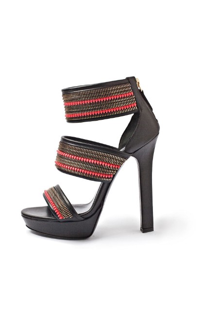 Alexander McQueen red black platform shoes