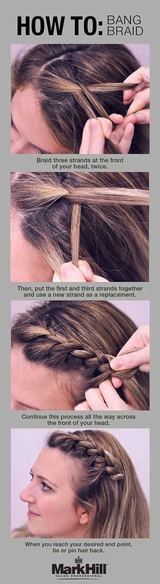 Braided bangs hairstyle tutorial