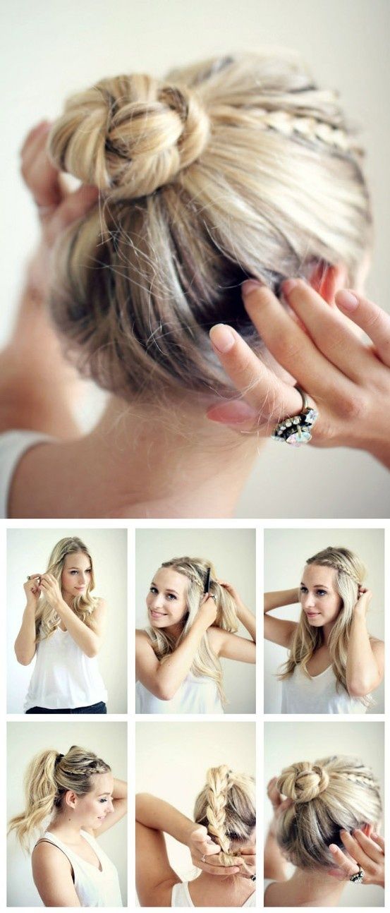 Nice braided bun hairstyle tutorial