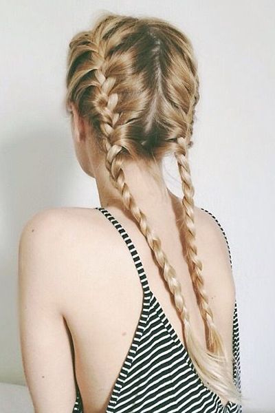Double fishtail braids