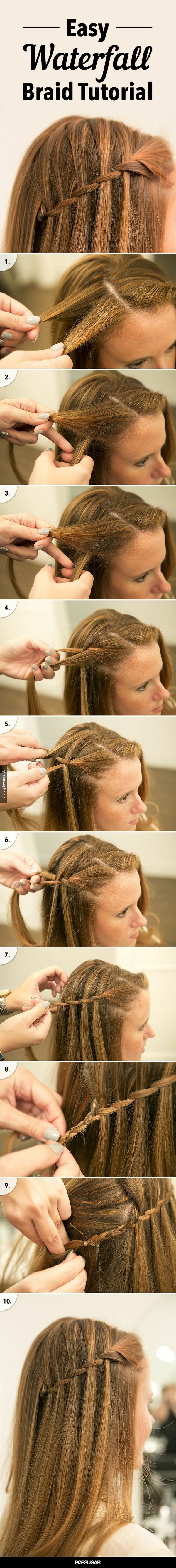 Simple waterfall braid tutorial