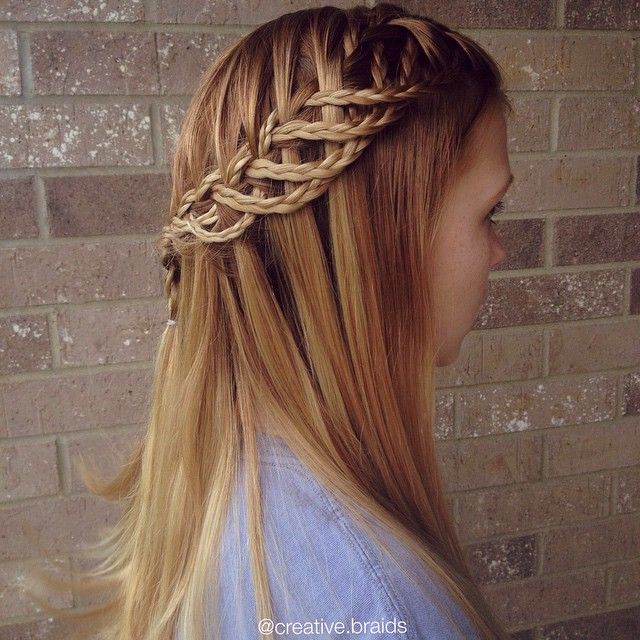 Waterfall braids for pretty girls