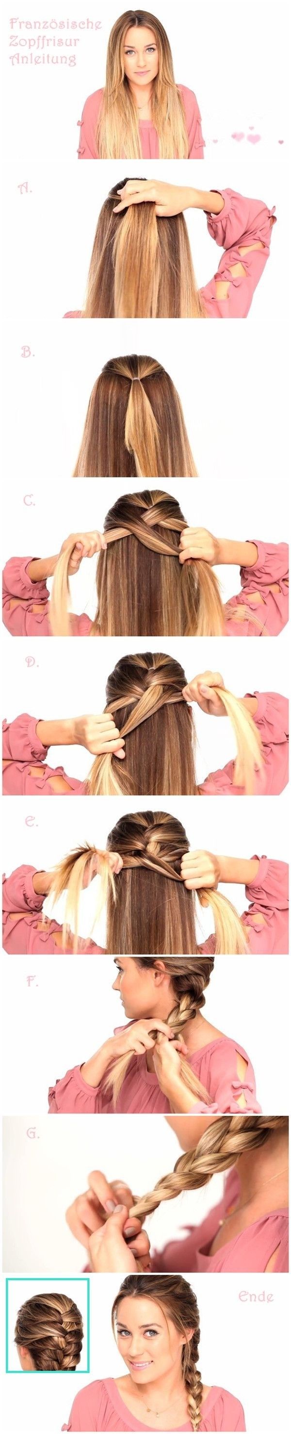 Simple french braid hairstyle tutorial
