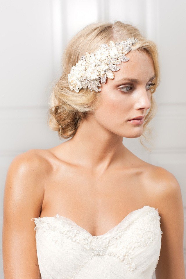 Bridal hairstyle with hair pieces