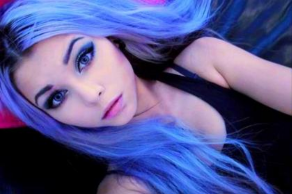 Lavender and light blue hair