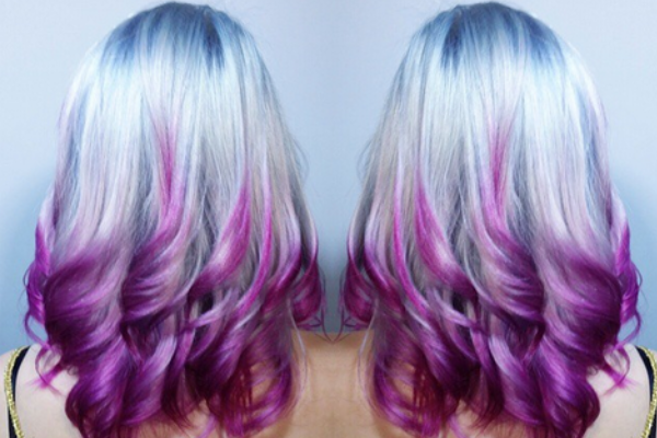 Blue and purple ombre hair