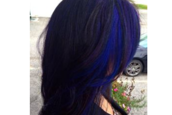 Blue and black hair