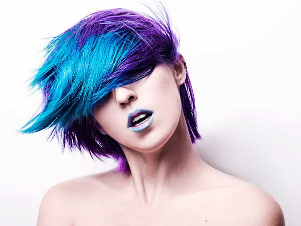 Blue and purple hair