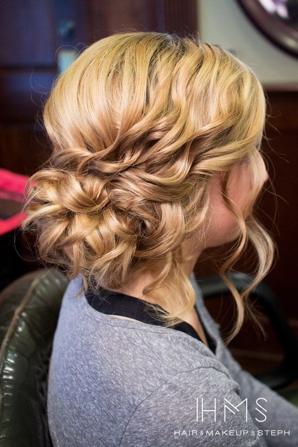 Messy Side Updo for curly hair