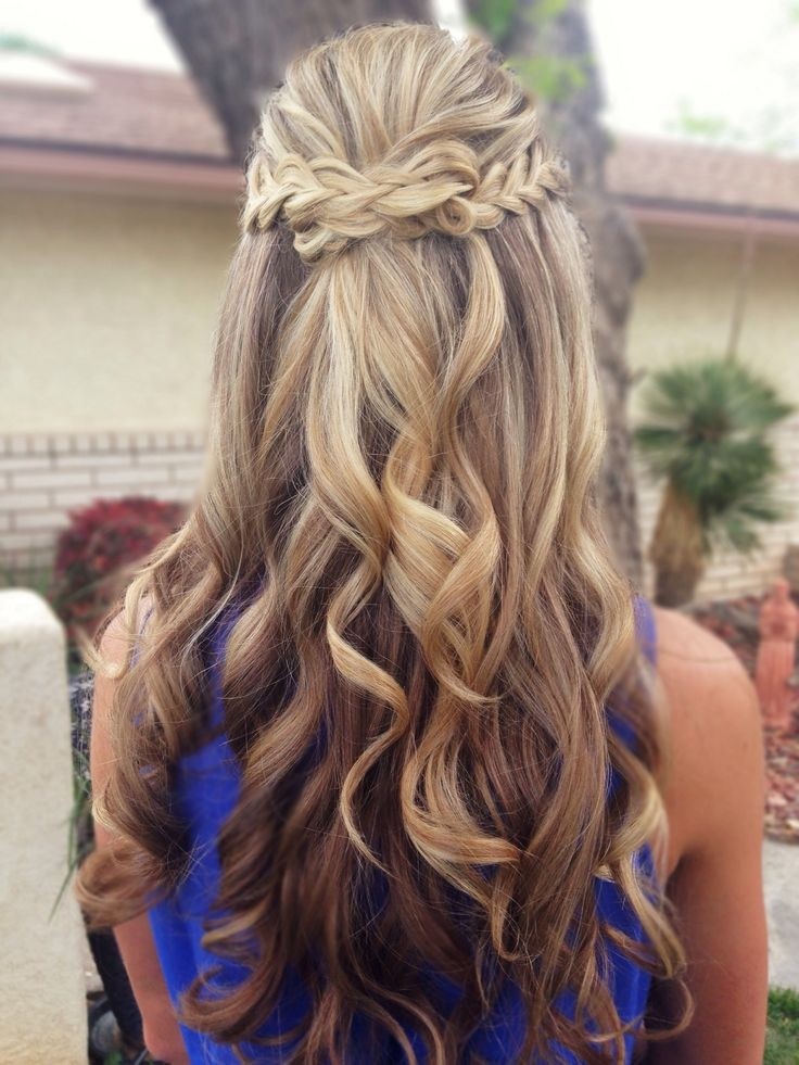 Half up half down hairstyle with braid