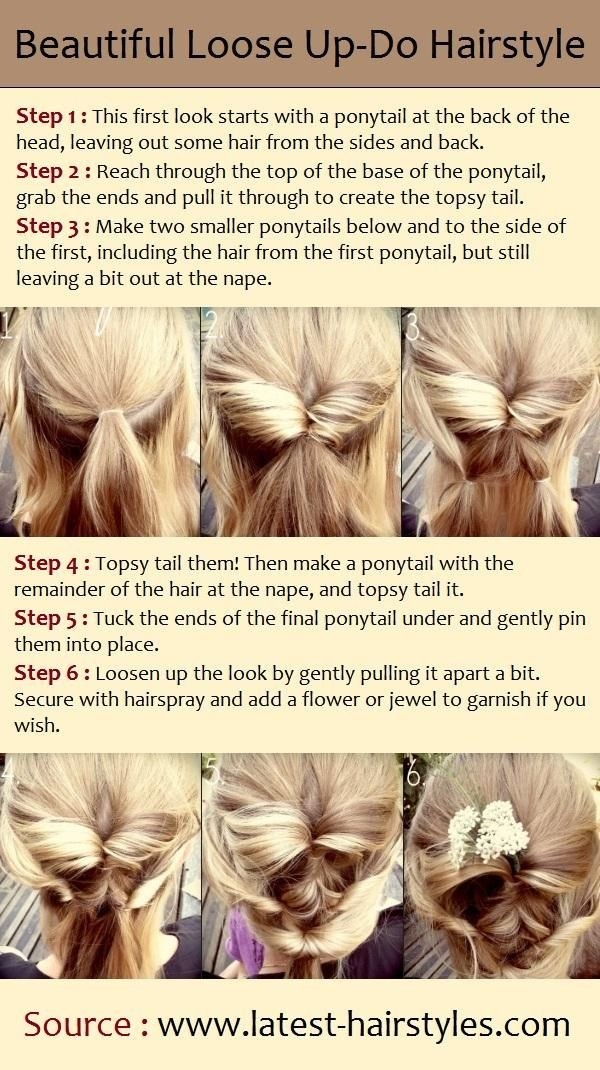 Loose updo hairstyle for the vacation