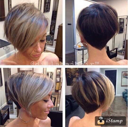 Blonde highlighted bob hairstyle