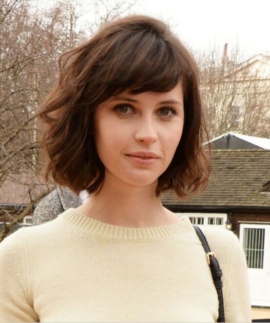 Short bob haircut with bangs