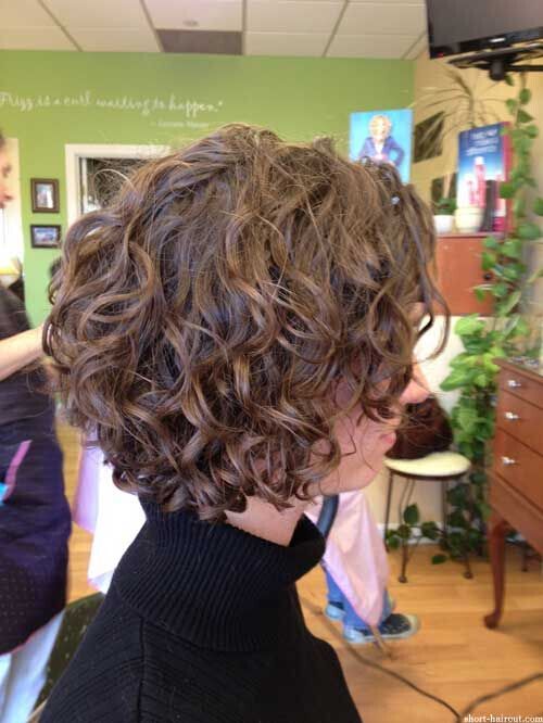 Short curly bob hairstyle