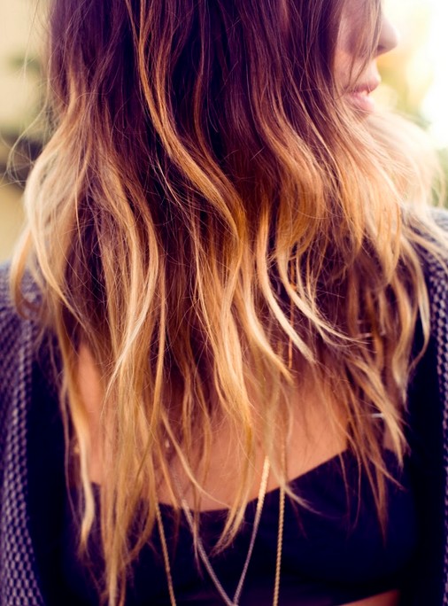 Blonde ombre hair color for long hair