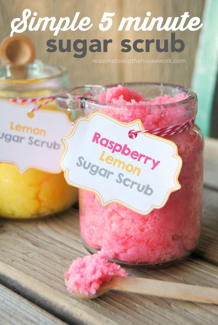 Lemon raspberry sugar scrub