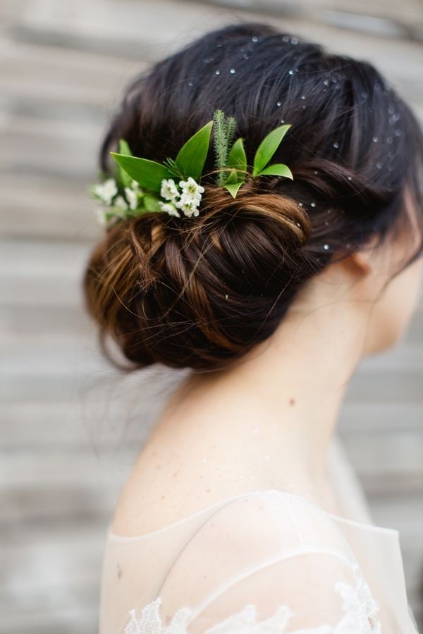 Elegant floral updo hairstyle