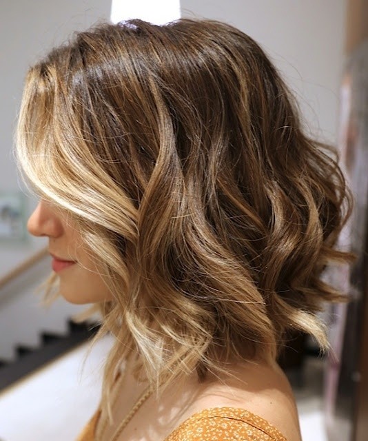 Medium wave bob hairstyle for ombre hair