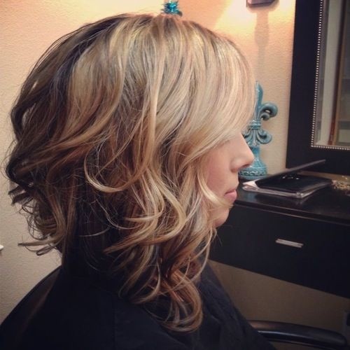 Long wavy bob haircut for women