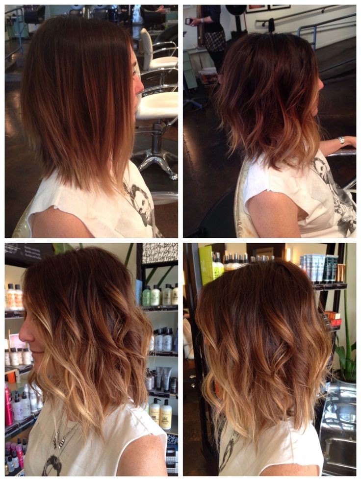 Medium wave hairstyle for ombre hair