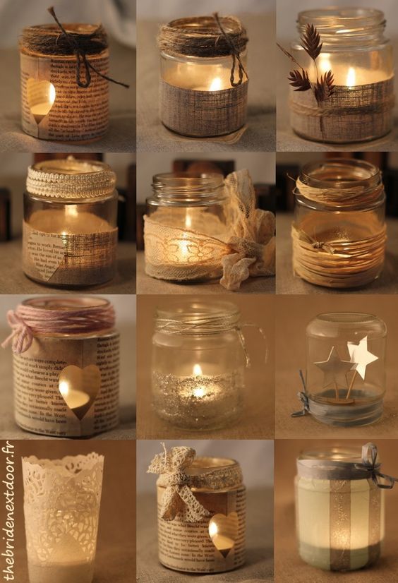 decorative mason jar candle holder over