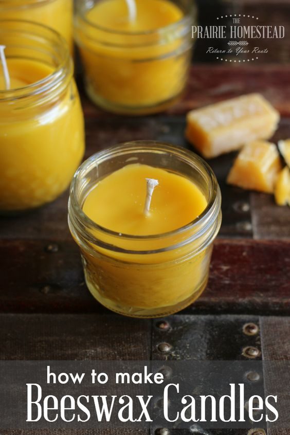 Beeswax candles over