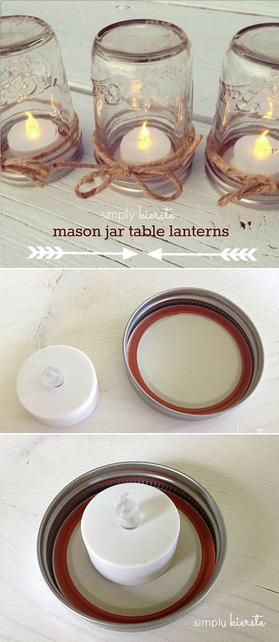 Mason jar table decoration over