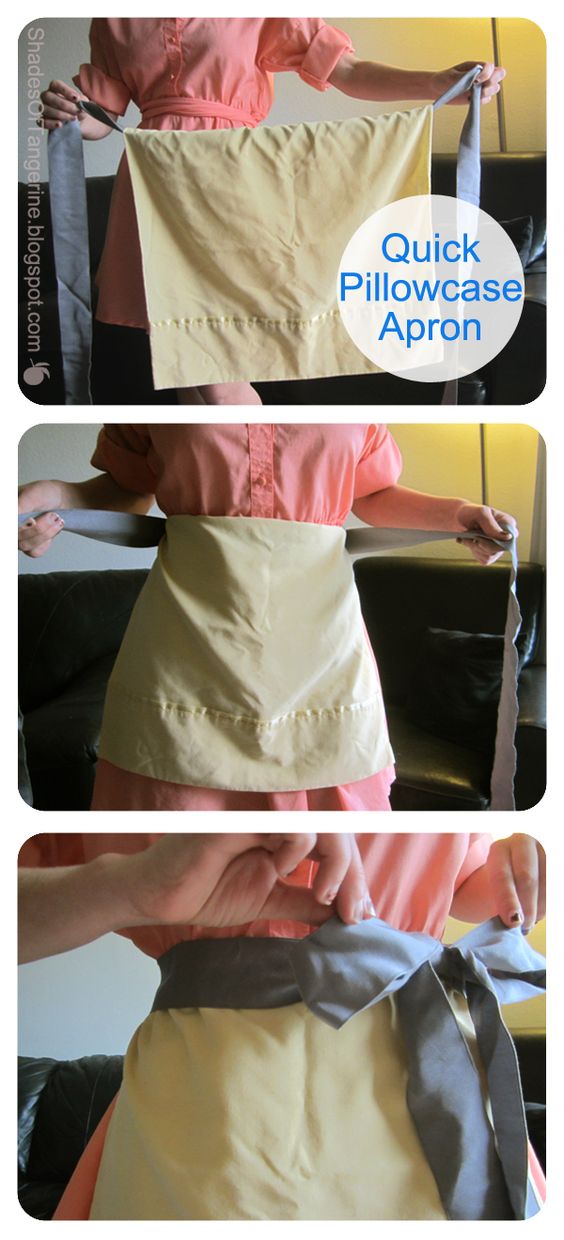DIY pillowcase apron over
