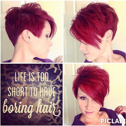 Long pixie haircut for red hair