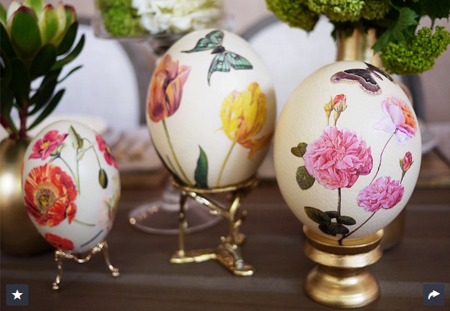 Decoupage eggs