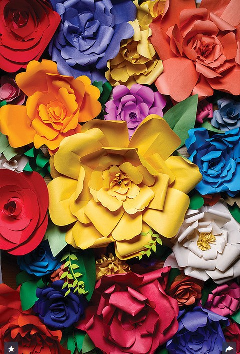 Colorful paper flowers