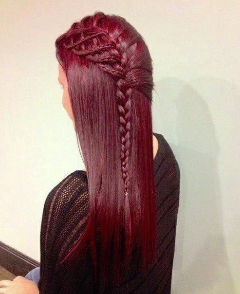 DIY braid hairstyle for red hair