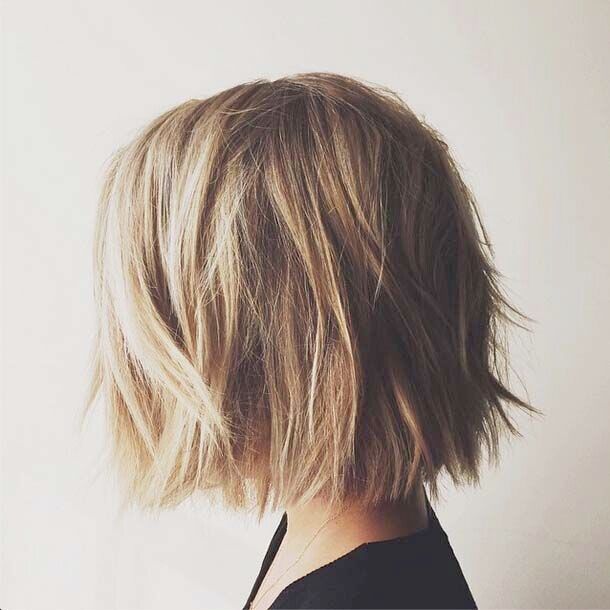 Messy short bob haircut for thick hair