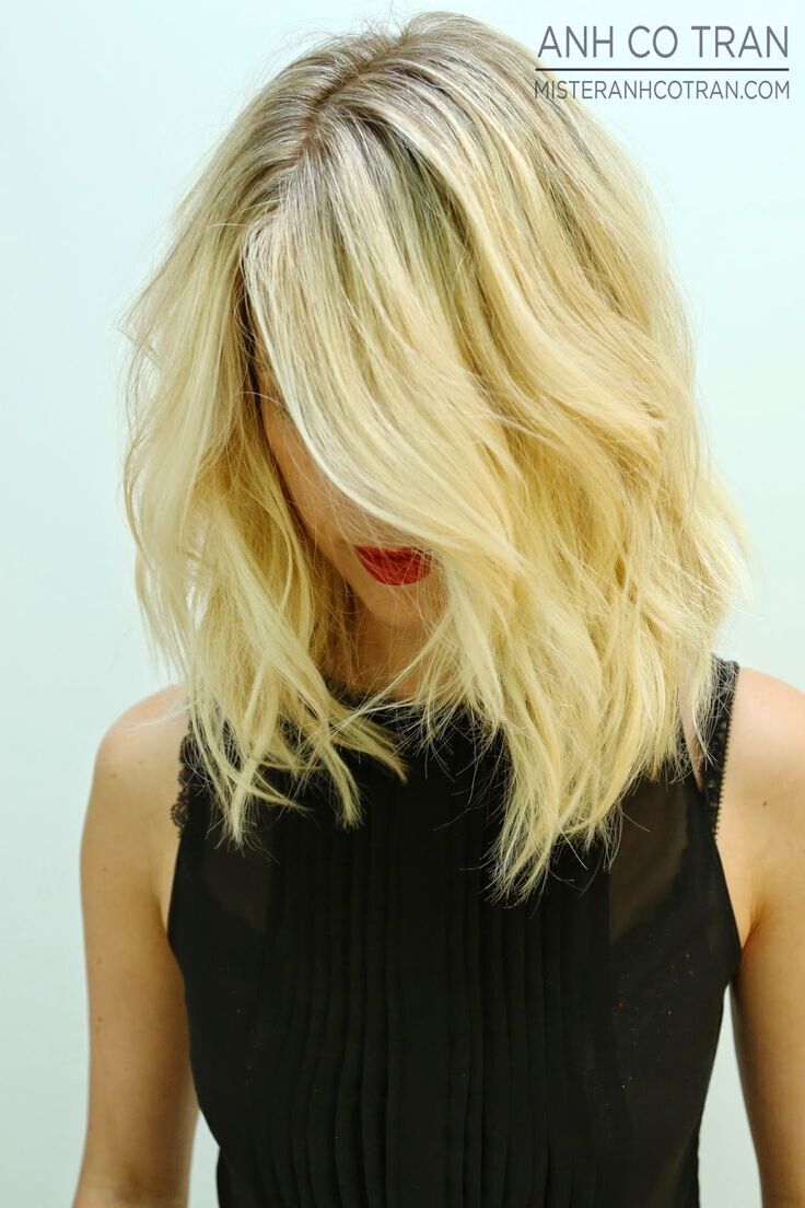 Long wavy bob haircut