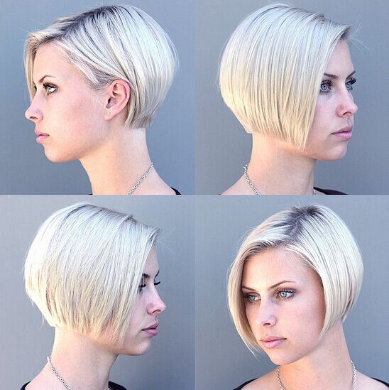 Layered bob haircut for blonde hair