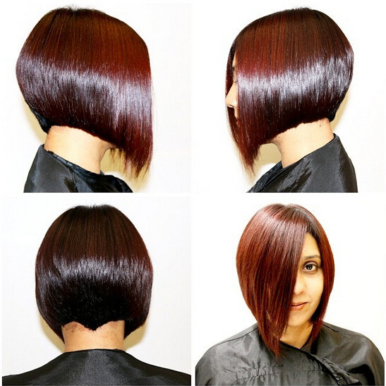 A-line bob haircut for red hair