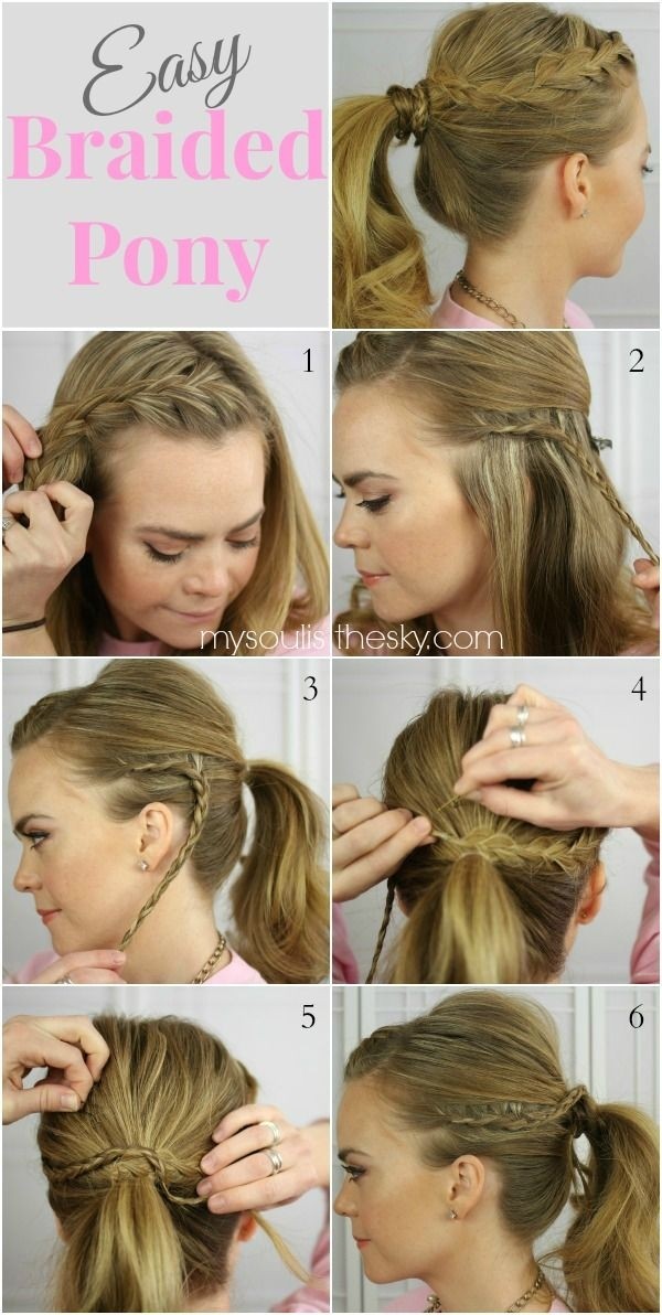 Simple braided ponytail hairstyle for long hair