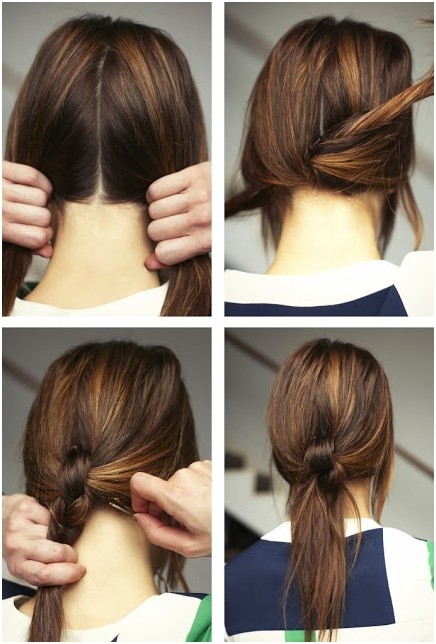 Knotted ponytail hairstyle for girls