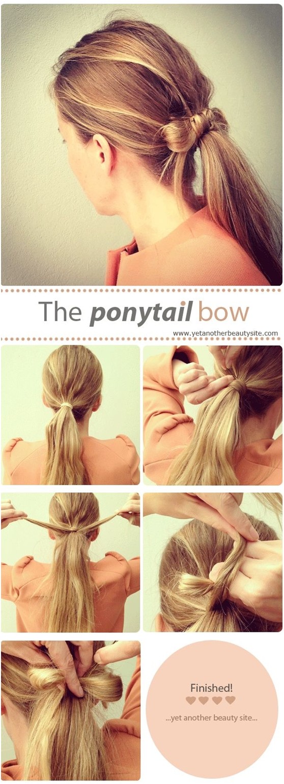 Ponytail bow hairstyle tutorial