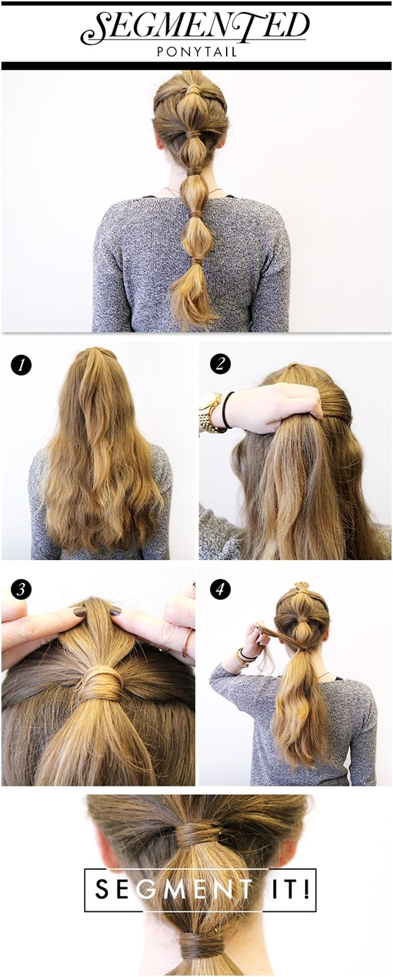Ponytail segment for holiday hairstyles