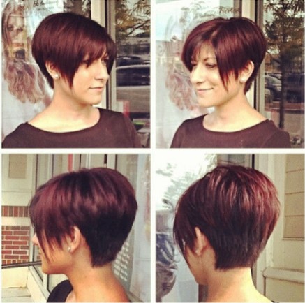 Long pixie haircut for red hair