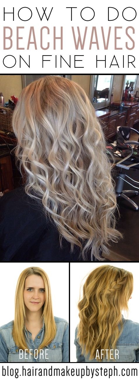 Beach wavy hairstyle for fine hair